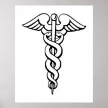 Symbole médical de caducée affiches