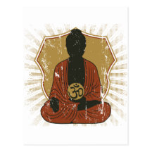 Symbole méditant de Bouddha OM Carte Postale
