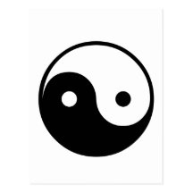 Symbole noir de Yin-Yang Carte Postale