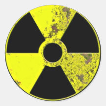 Symbole nucléaire adhésif rond