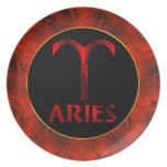 Symbole rouge d'horoscope de Bélier Assiettes