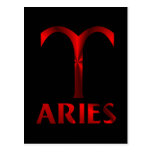 Symbole rouge d'horoscope de Bélier Carte Postale