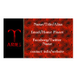 Symbole rouge d'horoscope de Bélier Cartes De Visite Professionnelles
