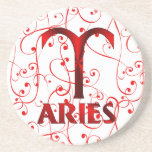 Symbole rouge d'horoscope de Bélier Dessous De Verres