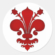 Symbole rouge foncé de fleur de lis autocollants