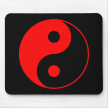 Symbole rouge Mousepad de Yin Yang Tapis De Souris