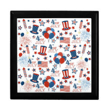 Symboles 4 juillet des Etats-Unis Boîtes À Bijoux