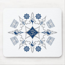 Symboles bouddhistes tribaux tapis de souris