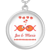 Symboles chrétiens de Valentine - v1 orange Pendentif