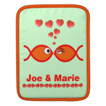 Symboles chrétiens de Valentine - v1 orange Poches Pour iPad