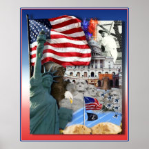 Symboles d'Américain des Etats-Unis Posters