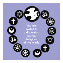 Symboles de religion du monde invitations personnalisables
