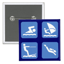 Symboles de sports aquatiques badges