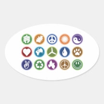 Symboles d'Eco Stickers Ovales