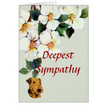 Sympathie d'Airedale Terrier ou perte d'animal fam Carte De Vœux