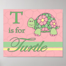 T est pour la tortue (la fille) posters