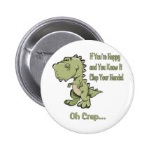 T-Rex heureux Badge Avec Épingle