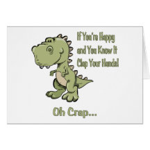 T-Rex heureux Carte De Vœux