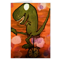 T-Rex monte un monocycle Cartes De Vœux