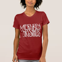 T-shirt blanc de dames de Joyeux Noël
