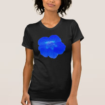 T-shirt bleu de dames de nasturce
