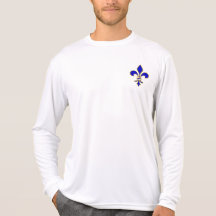 T-shirt bleu-foncé et de gold fleur de lis