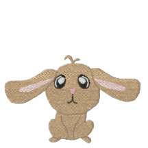 T-shirt brodé par lapin de Brown