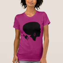 T-shirt court AFRO de douille de FEMME (PUISSANCE 