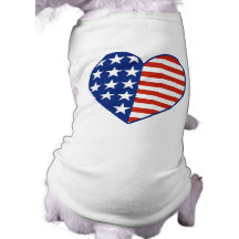 T-shirt d'animal familier de coeur des Etats-Unis Manteaux Pour Chien