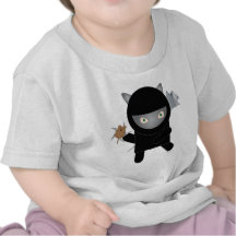 T-shirt de bébé de minou de ninja