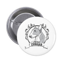 T-shirt de bull-terrier badges avec agrafe