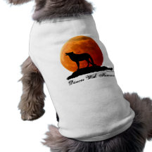 T-shirt de chien de loup et de pleine lune manteaux pour animaux domestiques