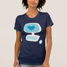 T-shirt de coeur d'ordinateur