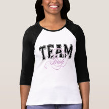 T-shirt de douille de la jeune mariée 3/4 d'équipe