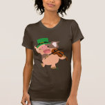 T-shirt de femmes de porc de violoniste du jour de t-shirts