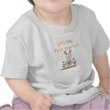 T-shirt de Pâques de lapin de garçon premier
