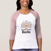 T-shirt de raglan de Beethoven de roches de Beetho