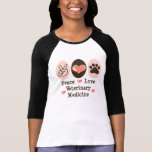 T-shirt de raglan de médecine vétérinaire d'amour 