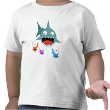 T-shirt d'enfant en bas âge d'amusement de requin