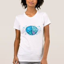T-shirt fleuri de signe de paix