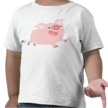 T-shirt gai d'enfants de porc de bande dessinée