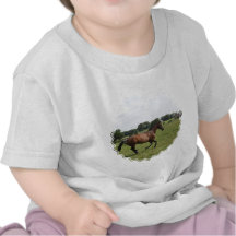 T-shirt galopant de bébé de pur sang