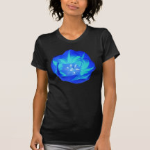 T-shirt lumineux de dames de tulipe bleue