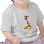 T-shirt mignon de bébé de girafe de danse de bande t-shirts