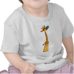 T-shirt mignon de bébé de girafe et de fleur de ba t-shirts