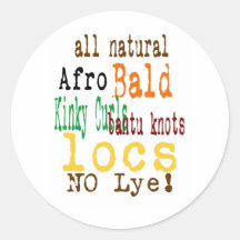 T-shirt naturel de cheveux autocollant rond
