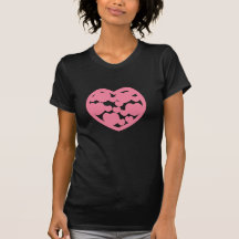 T-shirt rose de coeur