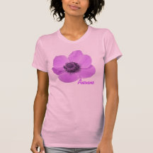 T-shirt rose Girly personnalisable d'anémone