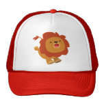 T-shirt sautant mignon de lion de bande dessinée casquettes