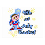 T-shirts 4 juillet et cadeaux de roches carte postale